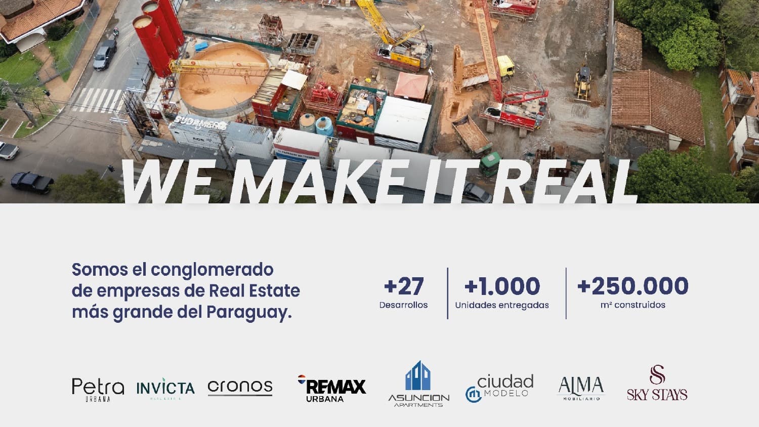 Vista aérea de construcciones en zona premium de Asunción